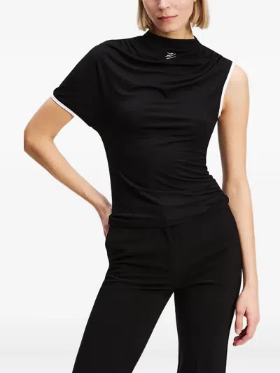 Karl Lagerfeld One-sleeve T-shirt In Black