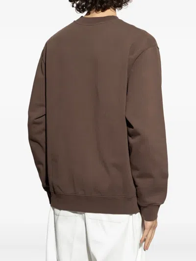 Jacquemus Basic Crew Neck T-shirt With Long Sleeves In Brown