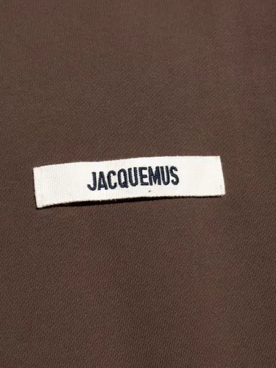 Jacquemus Basic Crew Neck T-shirt With Long Sleeves In Brown