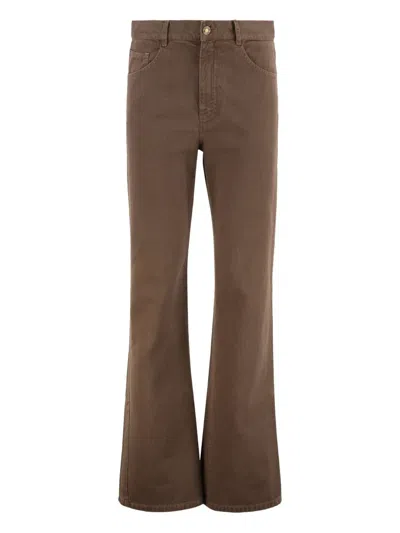 Nili Lotan Mitchell Straight-leg Trousers In Brown
