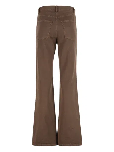 Nili Lotan Mitchell Straight-leg Trousers In Brown