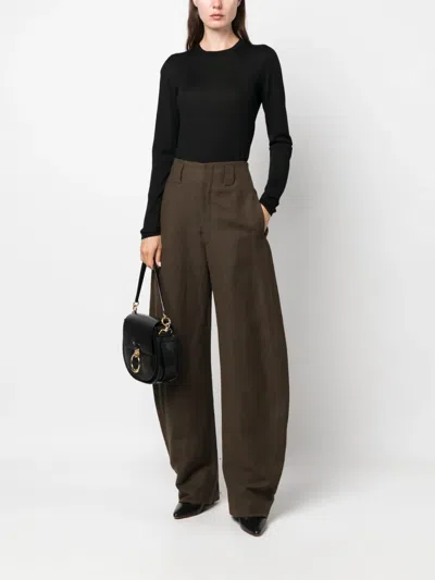 Max Mara Crew-neck Virgin Wool Jumper In Black