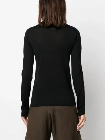 Max Mara Crew-neck Virgin Wool Jumper In Black