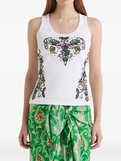 Maliparmi Embellished Tank Top In White