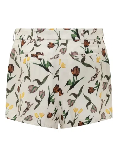 Marni Tulip Hares-print Shorts In White