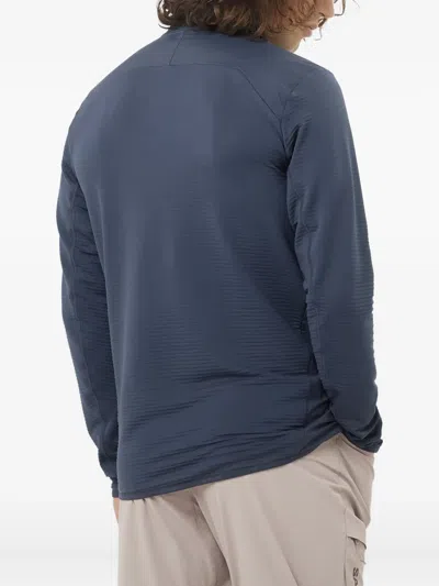 Salomon Essential Lightwarm Hybrid Zip-up Sweatshirt In Blue