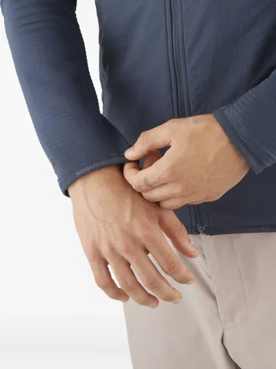 Salomon Essential Lightwarm Hybrid Zip-up Sweatshirt In Blue