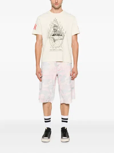 Gallery Dept. Mens The World Is Ours Graphic-print Cotton T-shirt Archival White In Neutral