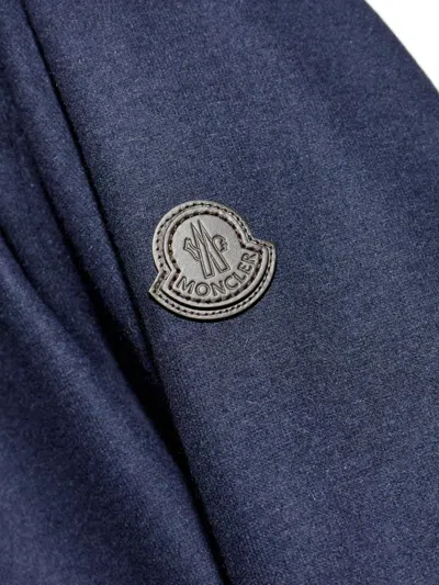 Moncler Hooded Button-fastening Sweater In Blue