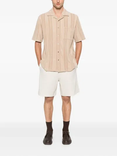 Fendi Relaxed Fit Stripe Shirt In Gray