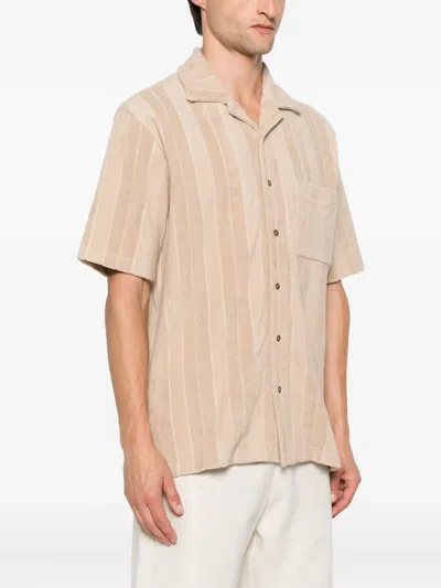 Fendi Relaxed Fit Stripe Shirt In Gray