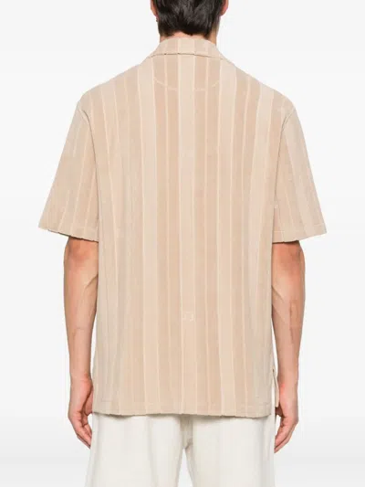 Fendi Relaxed Fit Stripe Shirt In Gray