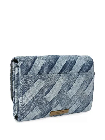 Kg Kurt Geiger Mini Kensington Denim Weave Chain Bag