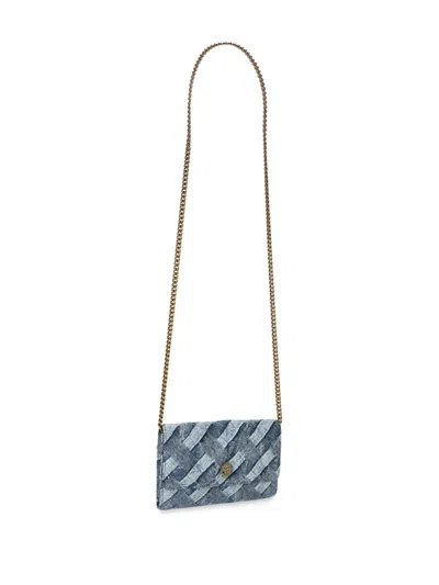 Kg Kurt Geiger Mini Kensington Denim Weave Chain Bag