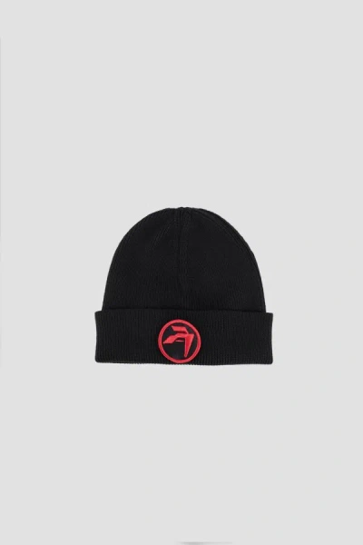Ambush Foldable Ribbed Knit Wool Beanie In Black