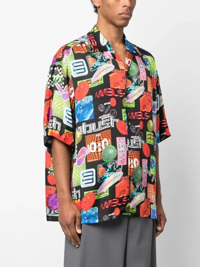 Ambush Graphic Print Cuban Collar Shirt In Multi