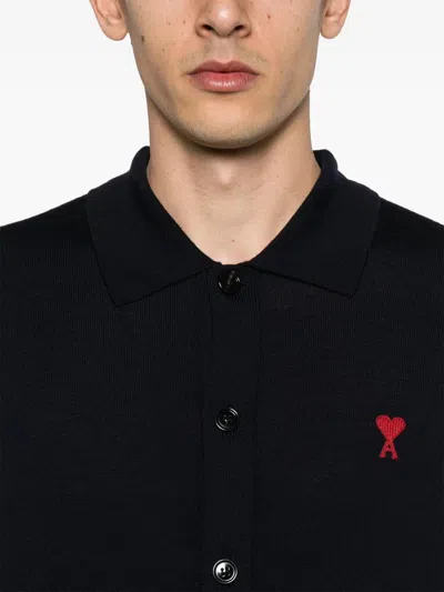 Ami Alexandre Mattiussi Black Ami De Coeur Cardigan In Black