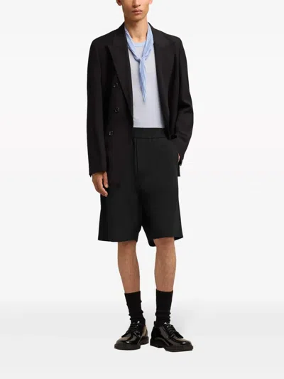 Ami Alexandre Mattiussi Ami Paris Bermuda With Elastic In Black