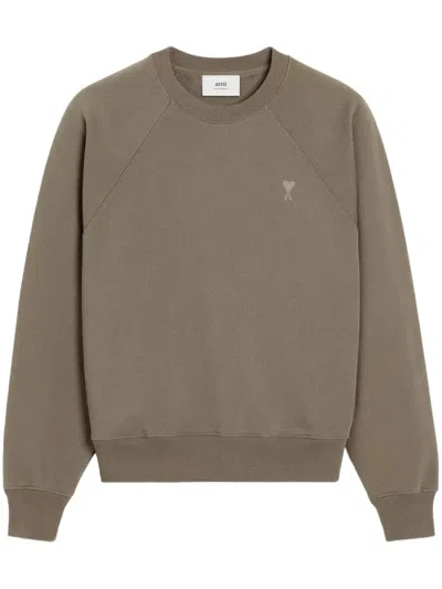 Ami Alexandre Mattiussi Ami Paris Heavy Cotton Sweatshirt In Brown