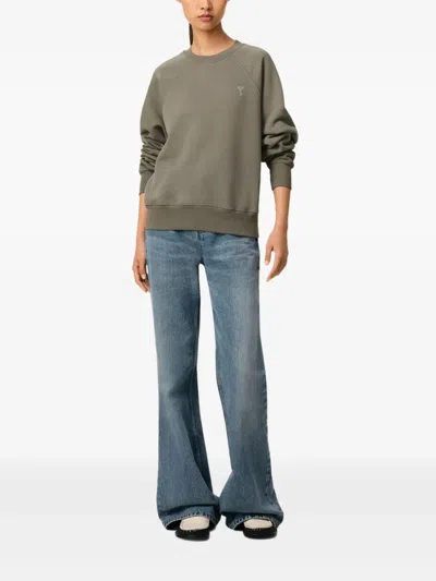 Ami Alexandre Mattiussi Ami Paris Heavy Cotton Sweatshirt In Brown