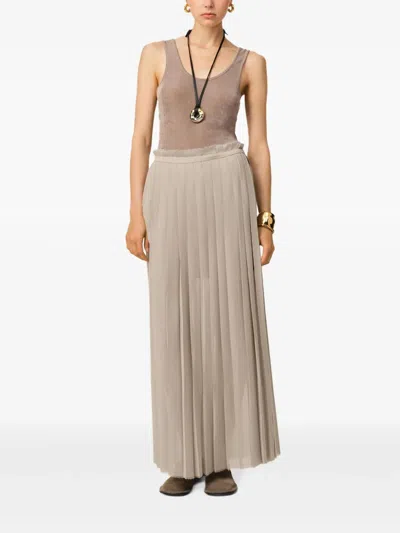 Ami Alexandre Mattiussi Ami Paris 'pleated' Skirt In Brown