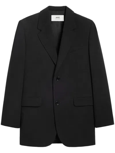 Ami Alexandre Mattiussi Ami Paris Single-breasted Tailored Blazer In Black