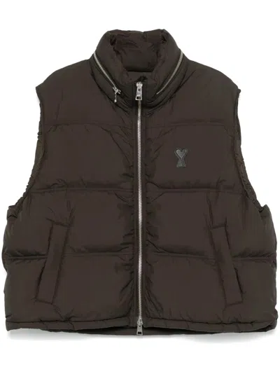 Ami Alexandre Mattiussi Padded Vest In Brown