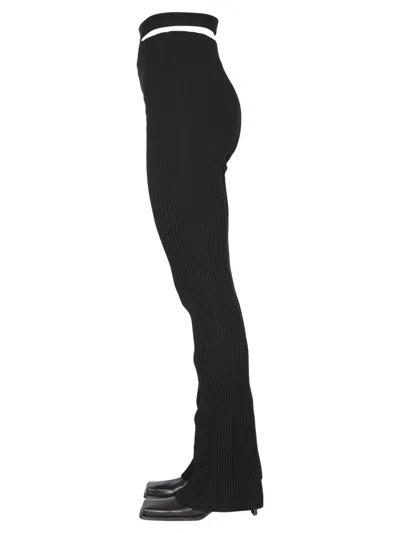 Andreädamo Andreadamo Black Stretch Viscose Blend Pant In Black