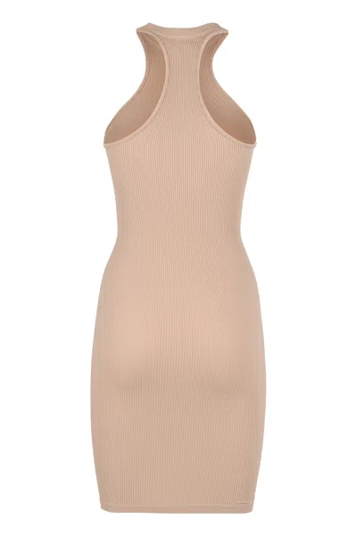 Andreädamo Andreadamo Ribbed Knit Dress In Neutral