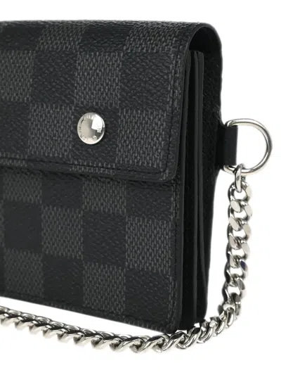 Pre-owned Louis Vuitton 2012 Damier Graphite Wallet In Black