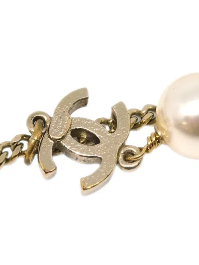 Pre-owned Chanel 2007 Cc-pendant Necklace In Gold