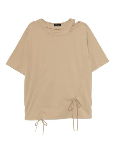 Tout A Coup Ruched T-shirt In Neutral