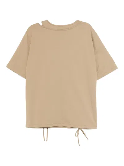 Tout A Coup Ruched T-shirt In Neutral