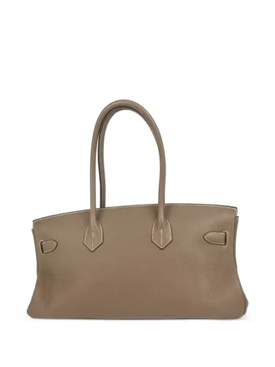 Pre-owned Hermes 2010 Clemence Birkin Handbag In Brown