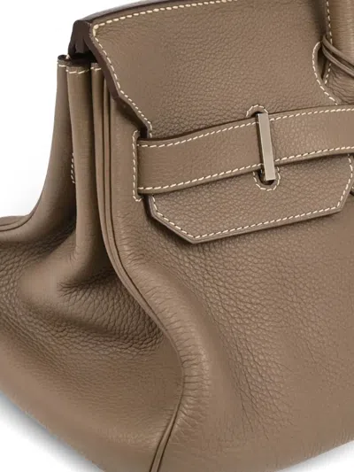 Pre-owned Hermes 2010 Clemence Birkin Handbag In Brown