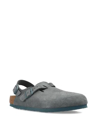 Birkenstock Tokio Suede Slingback Clogs In Gray