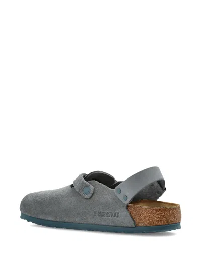 Birkenstock Tokio Suede Slingback Clogs In Gray