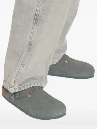 Birkenstock Tokio Suede Slingback Clogs In Gray