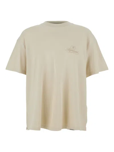 Represent White Crewneck T-shirt With Logo Lettering On The Front And Maxi Logo Print On The Rear In White