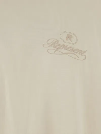 Represent White Crewneck T-shirt With Logo Lettering On The Front And Maxi Logo Print On The Rear In White