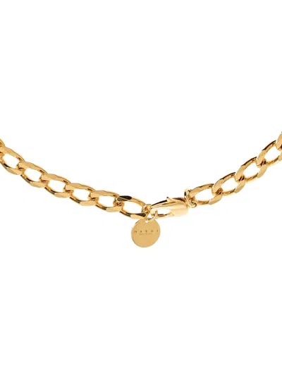 Marni Chain-link Brass Necklace In Gold