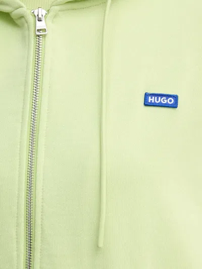 Hugo Boss Zip-up Cotton Hoodie In Yellow