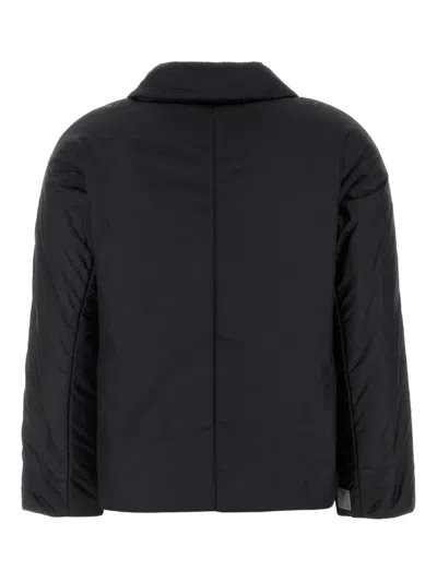 Max Mara Greens Padded Button-fastening Jacket In Black