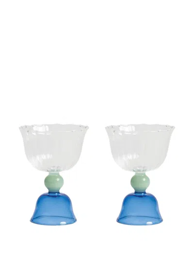&k Amsterdam Glassware Multicolor Uni In Blue