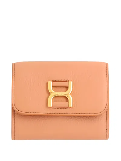 Chloé Marcie Tri-fold Leather Wallet In Pink