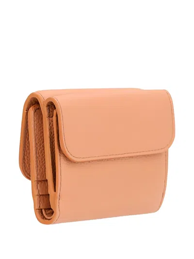 Chloé Marcie Tri-fold Leather Wallet In Pink