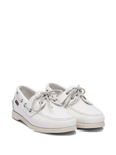 Sebago Dockside Portland Boat Shoes In White