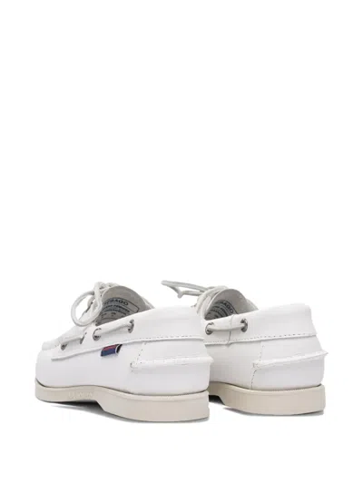 Sebago Dockside Portland Boat Shoes In White