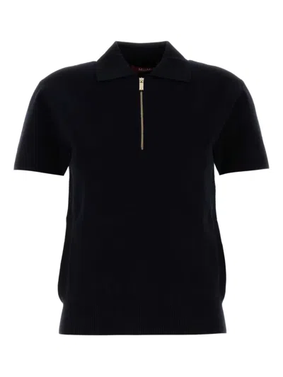 Max Mara Polo Teti In Misto Viscosa Blu Notte Donna