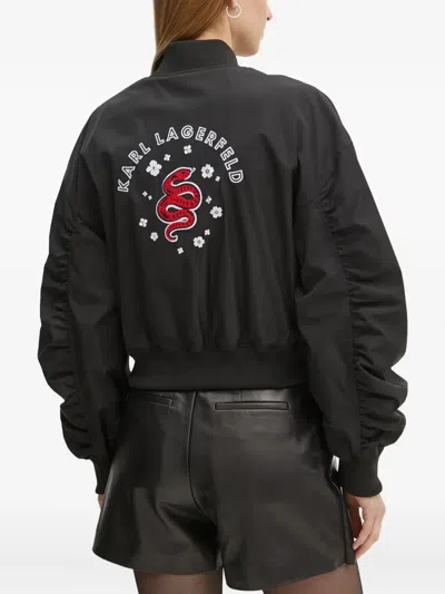 Karl Lagerfeld Lunar New Year Bomber Jacket In Black